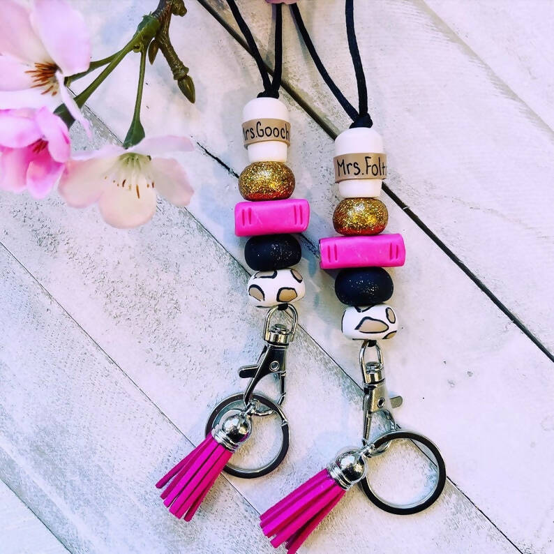 Girlie Girl Key Chain Tassels Bubblegum