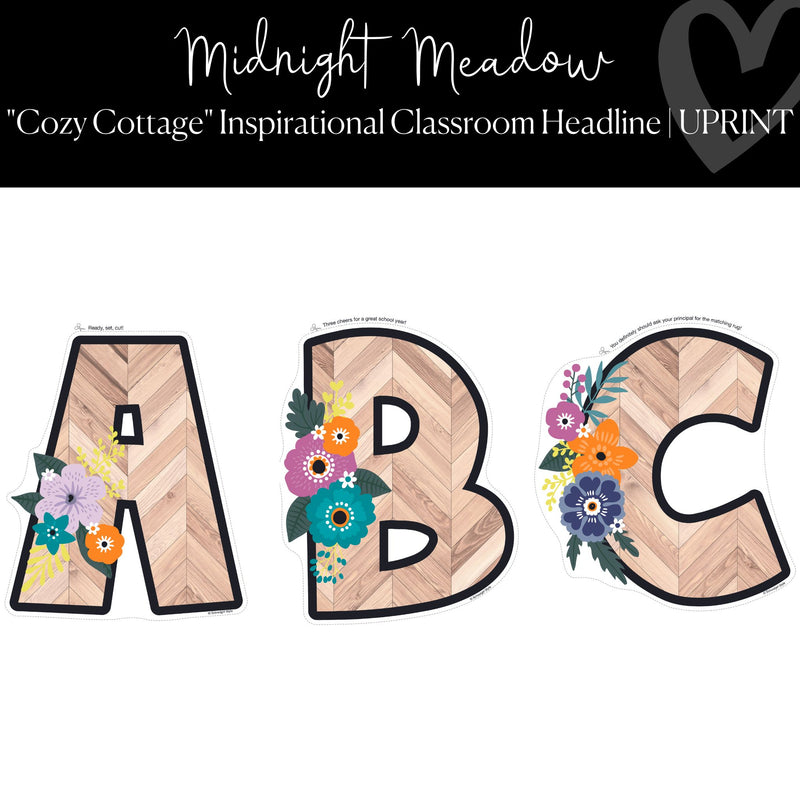 Wildflower Bulletin Board Letters, Lettering, Midnight Meadow