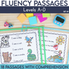 Fluency Passages Levels A-D 18 Passages with Comprehension by Literacy with Aylin Claahsen