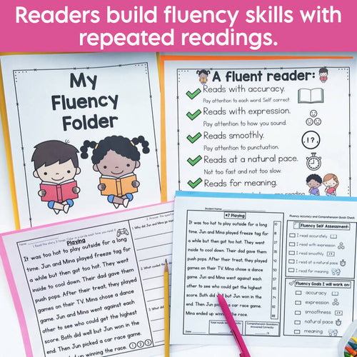 2nd Grade Decodable Reading Fluency Passages with Comprehension Questions