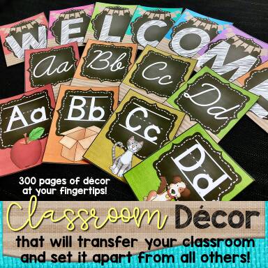 Editable Chalkboard Brights Classroom Decor | Chalkboard Burlap Theme Classroom
