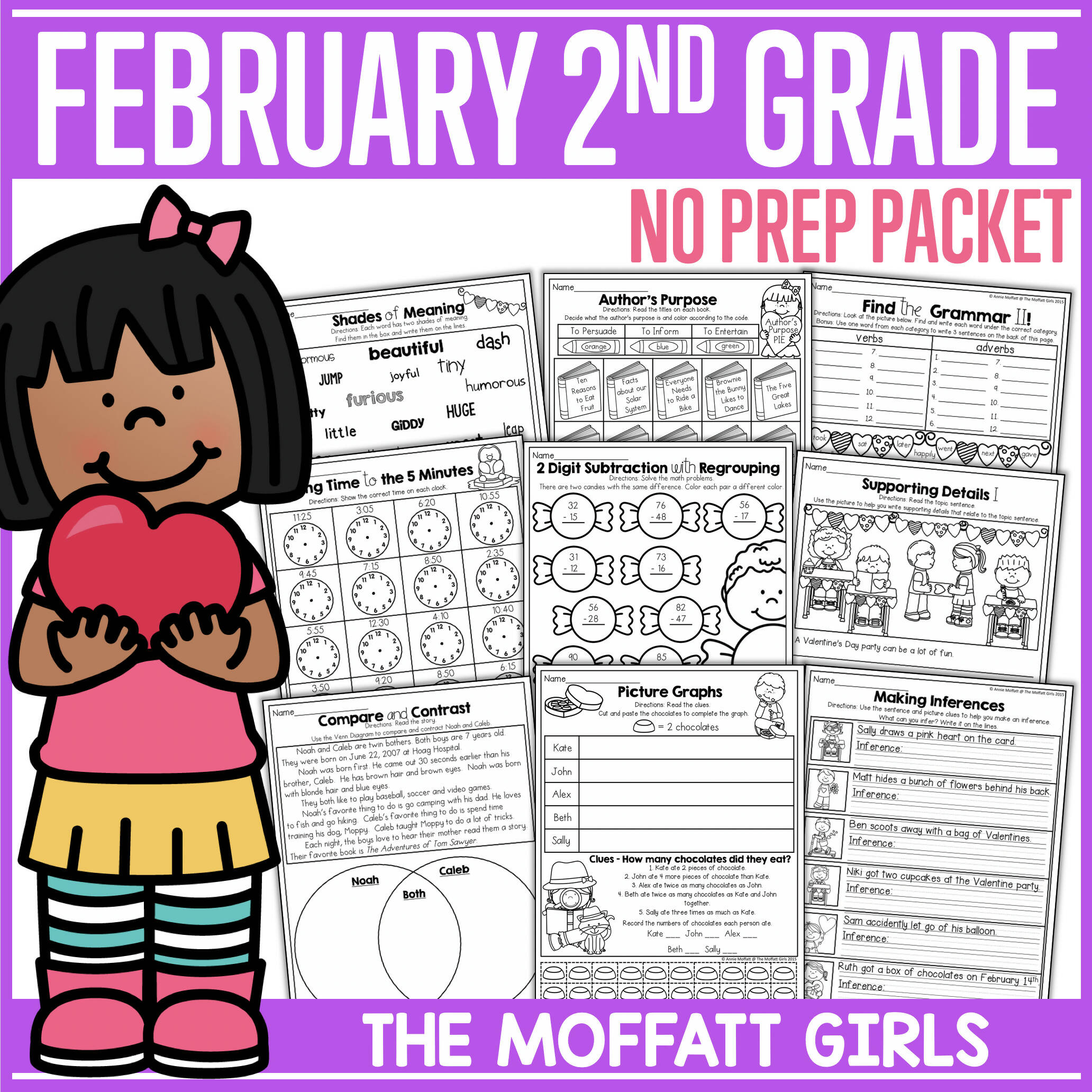 2nd Grade February NO PREP Packet | Printable Classroom Resource | The ...