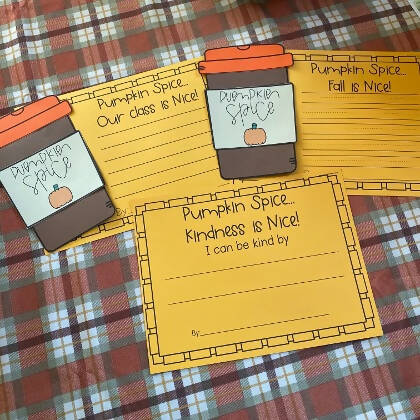 Pumpkin Spice Writing Craftivity | Printable Classroom Resource | Keeping up with the Kinders