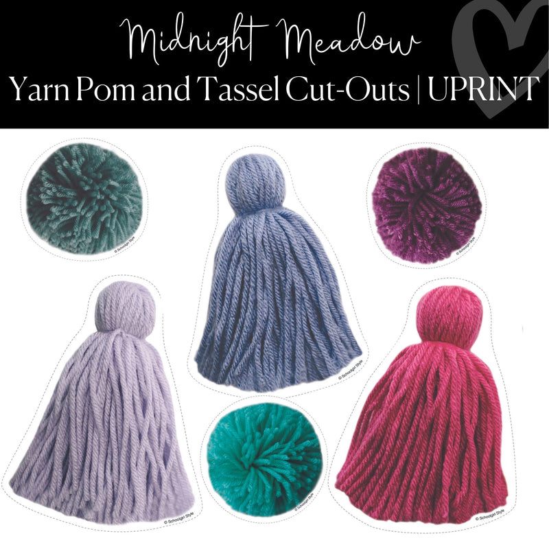 Printable Tassel and Pom Cut-Out Regular Classroom Cut-out Midnight Meadow by UPRINT