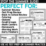 4th Grade Math Review Packet | Summer Math, Test Prep, Homework, Assessments