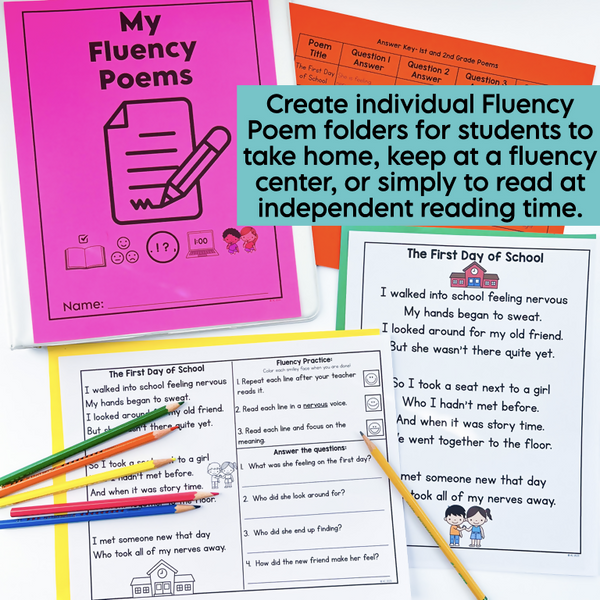 1st and 2nd Grade Reading Fluency Poems | Printable Teacher Resources ...